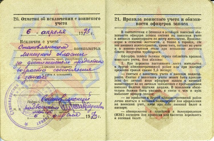 Отношение к воинскому учету в военном билете 149